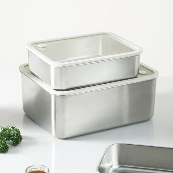 Stainless Steel Multi-Use Storage Box with Lid