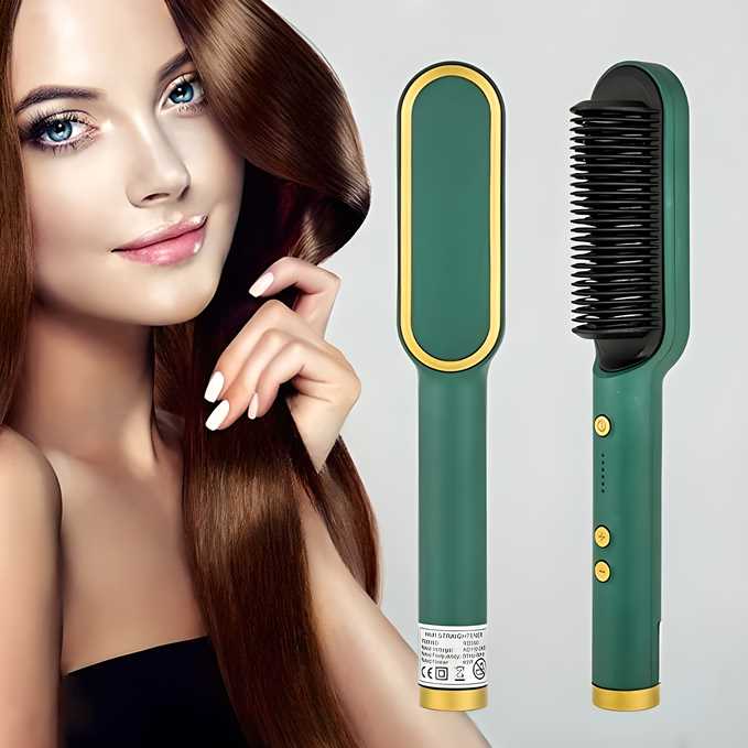 Hair Straightener Comb for Women & Men, Hair Styler, Hair Straightening Iron, Straightener Machine Brush/PTC Heating Electric Straightener with 5 Temperature - Multicolor