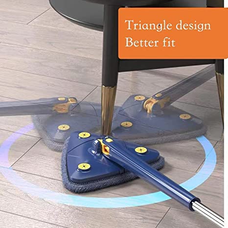 360° Rotatable Adjustable Triangle Mop with Stainless Steel Long Handle