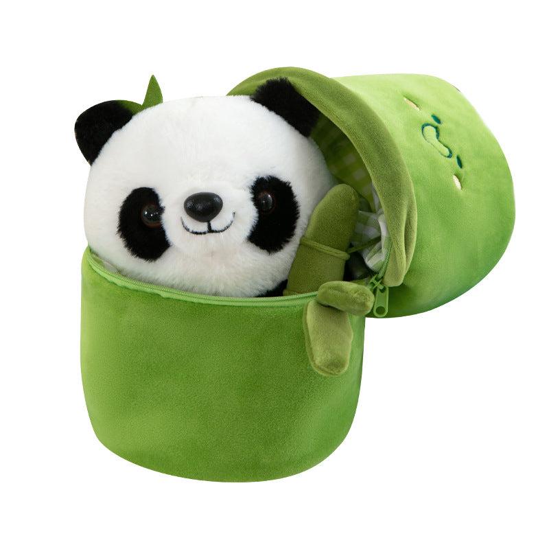 Reversible Bamboo Panda Plush Toy – Soft Toys for Kids, Cute Panda Stuffed Animals, Plushies for Girls, Panda Teddy with Bamboo bag, Soft Toys for Baby Girl, Small Soft Plushies for Baby Boys , size 30 cms